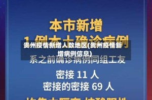 贵州疫情新增人数地区(贵州疫情新增病例信息)