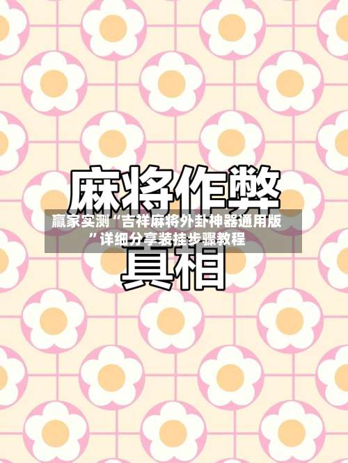 赢家实测“吉祥麻将外卦神器通用版”详细分享装挂步骤教程-第1张图片